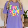 Preppy First Grade Back To School 1st Grade Teacher Girl Kid Women's Comfort Colors T-Shirt Violet Preppy First Grade Back To School 1st Grade Teacher Girl Kid Women's Comfort Colors T-Shirt Violet