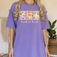 Preppy Goose Teacher Trick Or Teach Halloween Teacher Goose Women's Comfort Colors T-Shirt Violet Preppy Goose Teacher Trick Or Teach Halloween Teacher Goose Women's Comfort Colors T-Shirt Violet