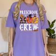 Preschool Boo Crew Teacher Halloween Women's Comfort Colors T-Shirt Violet Preschool Boo Crew Teacher Halloween Women's Comfort Colors T-Shirt Violet