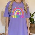 Preschool Rainbow Girls Boys Kids Teacher Back To School Women's Comfort Colors T-Shirt Violet