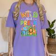 Preschool Teacher Kids Back To School Wild About Pre-K Women's Comfort Colors T-Shirt Violet Preschool Teacher Kids Back To School Wild About Pre-K Women's Comfort Colors T-Shirt Violet