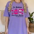 Preschool Teacher In October We Wear Pink Breast Cancer Women's Comfort Colors T-Shirt Violet