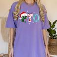 PTO Santa Hat Reindeer Parent Teacher Organization Christmas Women's Comfort Colors T-Shirt Violet
