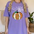 Pumpkin Music Teacher Halloween Fall Music Notes Autumn Women's Comfort Colors T-Shirt Violet Pumpkin Music Teacher Halloween Fall Music Notes Autumn Women's Comfort Colors T-Shirt Violet