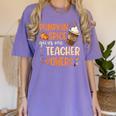Pumpkin Spice Gives Me Teacher Powers Fall Thanksgiving Men Women Women's Comfort Colors T-Shirt Violet Pumpkin Spice Gives Me Teacher Powers Fall Thanksgiving Men Women Women's Comfort Colors T-Shirt Violet