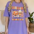 Pumpkin Spice Makes The Teacher Nice Teacher Graduation Women's Comfort Colors T-Shirt Violet