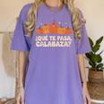 Que Pasa Calabaza Spanish Teacher Bilingual Pumpkin Women Women's Comfort Colors T-Shirt Violet Que Pasa Calabaza Spanish Teacher Bilingual Pumpkin Women Women's Comfort Colors T-Shirt Violet