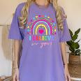 Rainbow I Believe In You Teacher Testing Day Women's Comfort Colors T-Shirt Violet