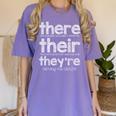 There Their They'Re English Grammar Teacher Humor Women's Comfort Colors T-Shirt Violet
