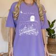 Read In Peace Skeleton Halloween Book Reading Spooky Teacher Women's Comfort Colors T-Shirt Violet