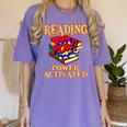 Reading Super Power Activated Superhero Teacher Or Student Men Women Girls Kids Women's Comfort Colors T-Shirt Violet