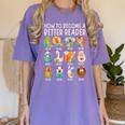 Reading Teacher How To Become a Better Reader Book Lover Fun Women's Comfort Colors T-Shirt Violet Reading Teacher How To Become a Better Reader Book Lover Fun Women's Comfort Colors T-Shirt Violet