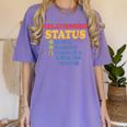 Relationship Status Single Married Hot Teacher Women's Comfort Colors T-Shirt Violet