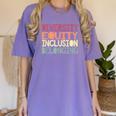 Retro Diversity Equity Inclusion Belonging DEIB Teacher Women's Comfort Colors T-Shirt Violet