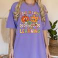 Retro Fall In Love With Learning Autumn Pumpkin Teacher Kids Women's Comfort Colors T-Shirt Violet