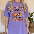 Retro Fall In Love With Learning Autumn Pumpkin Teacher Kids Women's Comfort Colors T-Shirt Violet Retro Fall In Love With Learning Autumn Pumpkin Teacher Kids Women's Comfort Colors T-Shirt Violet