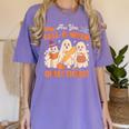 Retro Are You Fall O Ween Directions Ghost Teacher Spooky Women's Comfort Colors T-Shirt Violet