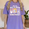Retro Are You Fall O Ween Directions Teacher Halloween Ghost Women's Comfort Colors T-Shirt Violet Retro Are You Fall O Ween Directions Teacher Halloween Ghost Women's Comfort Colors T-Shirt Violet