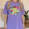Retro First Grade Teacher Disco Ball Coquette Back To School Women's Comfort Colors T-Shirt Violet Retro First Grade Teacher Disco Ball Coquette Back To School Women's Comfort Colors T-Shirt Violet