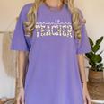 Retro Floral Agriculture Teacher Farmer AG Teacher Team Crew Women's Comfort Colors T-Shirt Violet