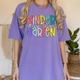 Retro Kindergarten Dream Team Back To School Teacher Kids Women's Comfort Colors T-Shirt Violet
