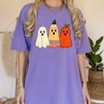 Retro Pencil Ghost Boo Spooky Teacher Halloween Costume Women's Comfort Colors T-Shirt Violet Retro Pencil Ghost Boo Spooky Teacher Halloween Costume Women's Comfort Colors T-Shirt Violet