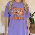 Retro I Teach The Cutest Turkey Thanksgiving Pumpkin Teacher Women's Comfort Colors T-Shirt Violet Retro I Teach The Cutest Turkey Thanksgiving Pumpkin Teacher Women's Comfort Colors T-Shirt Violet