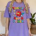 Retro Teaching Is My Superpower Apple Teacher Appreciation Women's Comfort Colors T-Shirt Violet Retro Teaching Is My Superpower Apple Teacher Appreciation Women's Comfort Colors T-Shirt Violet