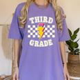 Retro Third Grade Teacher Lightning Bolt Pencil Teacher Kids Women's Comfort Colors T-Shirt Violet Retro Third Grade Teacher Lightning Bolt Pencil Teacher Kids Women's Comfort Colors T-Shirt Violet