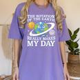Rotation Of Earth Science Teacher Earth Day Men Women Women's Comfort Colors T-Shirt Violet Rotation Of Earth Science Teacher Earth Day Men Women Women's Comfort Colors T-Shirt Violet