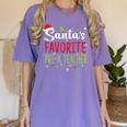 Santa's Favorite Pre-K Teacher Christmas Santa Hat Lights For Men Women Kids Women's Comfort Colors T-Shirt Violet Santa's Favorite Pre-K Teacher Christmas Santa Hat Lights For Men Women Kids Women's Comfort Colors T-Shirt Violet