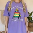 Santa's Favorite Teacher Idea For Christmas Teachers Women's Comfort Colors T-Shirt Violet Santa's Favorite Teacher Idea For Christmas Teachers Women's Comfort Colors T-Shirt Violet