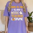 This Is My Scary Music Teacher Halloween Costumes Pajama Women's Comfort Colors T-Shirt Violet