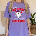 This Is My Scary Science Teacher Costume Ghost Halloween Women's Comfort Colors T-Shirt Violet This Is My Scary Science Teacher Costume Ghost Halloween Women's Comfort Colors T-Shirt Violet