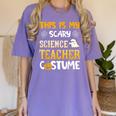 This Is My Scary Science Teacher Halloween Costumes Men Women Kids Women's Comfort Colors T-Shirt Violet
