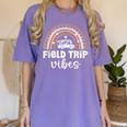 School Bus Trip Vibes Students Teachers Students Field Trip Women's Comfort Colors T-Shirt Violet
