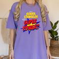 School Counselor Teacher Superhero Superpower Comic Book Women's Comfort Colors T-Shirt Violet