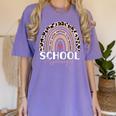 School Psych Teacher School Psychologist Leopard Rainbow Women's Comfort Colors T-Shirt Violet School Psych Teacher School Psychologist Leopard Rainbow Women's Comfort Colors T-Shirt Violet