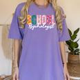 School Psychologist Rainbow Psychology Teacher Women's Comfort Colors T-Shirt Violet
