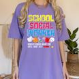 School Social Worker Teacher Caseworker Public Servant LSW Women's Comfort Colors T-Shirt Violet School Social Worker Teacher Caseworker Public Servant LSW Women's Comfort Colors T-Shirt Violet