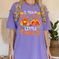 School Thankful I Teach The Cutest Little Turkeys Thanksgiving Teacher Women's Comfort Colors T-Shirt Violet