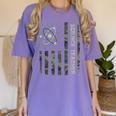 Science Teacher Camo American Flag Back To School Women's Comfort Colors T-Shirt Violet