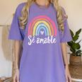 Sé Amable Spanish Bilingual Teacher Be Kind Boho Rainbow Women's Comfort Colors T-Shirt Violet Sé Amable Spanish Bilingual Teacher Be Kind Boho Rainbow Women's Comfort Colors T-Shirt Violet