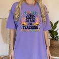 These Boots Are Made Teaching Western Cowboy Teacher Women's Comfort Colors T-Shirt Violet