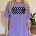 Second Grade Checkered Teacher 1st Day Back To School Women Women's Comfort Colors T-Shirt Violet Second Grade Checkered Teacher 1st Day Back To School Women Women's Comfort Colors T-Shirt Violet