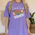 Second Grade Teacher Leopard Pencil 2nd Grade Women Teacher Women's Comfort Colors T-Shirt Violet Second Grade Teacher Leopard Pencil 2nd Grade Women Teacher Women's Comfort Colors T-Shirt Violet