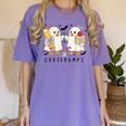 Silly Goose Spooky Teacher Halloween Cute Goosebumps Women's Comfort Colors T-Shirt Violet