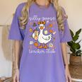 Silly Goose Teachers Club Cozy Fall Teacher Women's Comfort Colors T-Shirt Violet