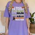 Social Studies Teacher Teach Scariest Zombies On Graveyard For Men Women Women's Comfort Colors T-Shirt Violet