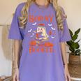 Sorry I'm Booked Ghost Reading Book Lover Teacher Halloween Women's Comfort Colors T-Shirt Violet